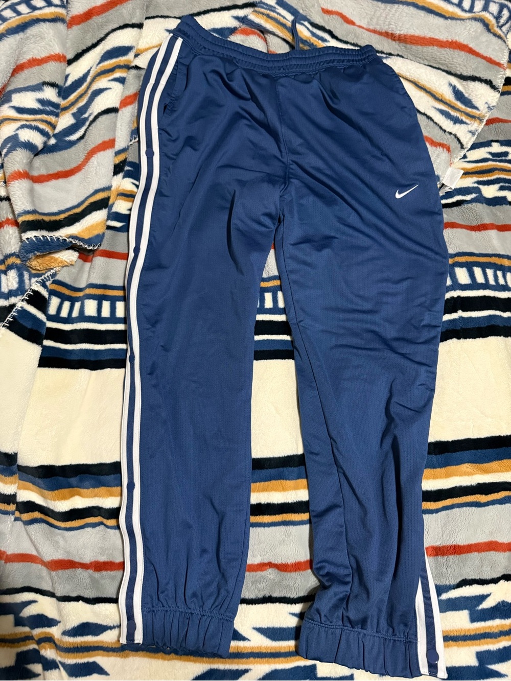 Nike Kids Blue Athletic Track Pants with Side Stripes new without tags